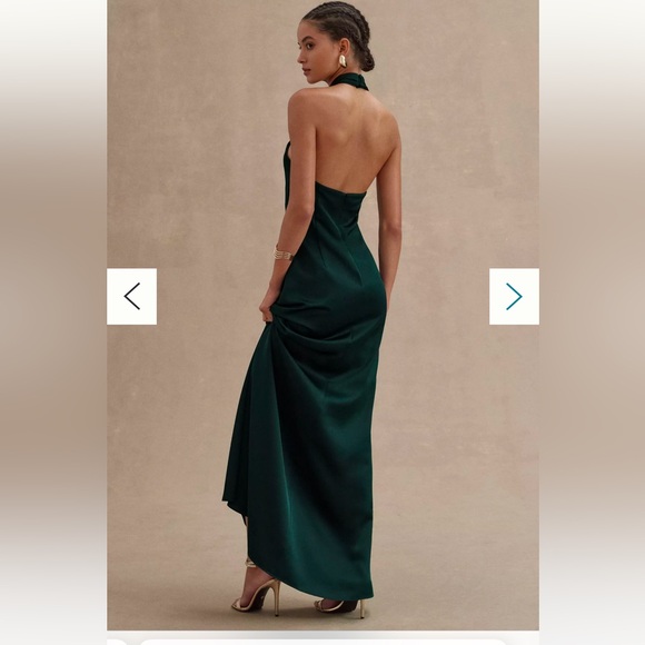 BHLDN Ruby Twist Halter Satin Gown - Picture 2 of 6